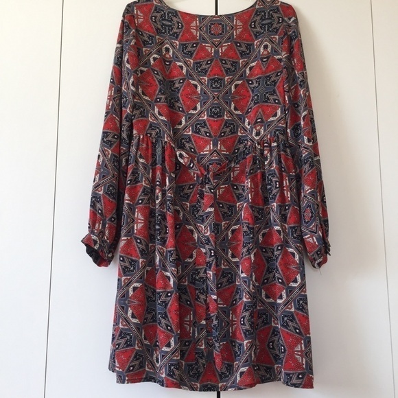 Paper Crown Anthropologie Efflorescence Red Dress - Picture 3 of 16